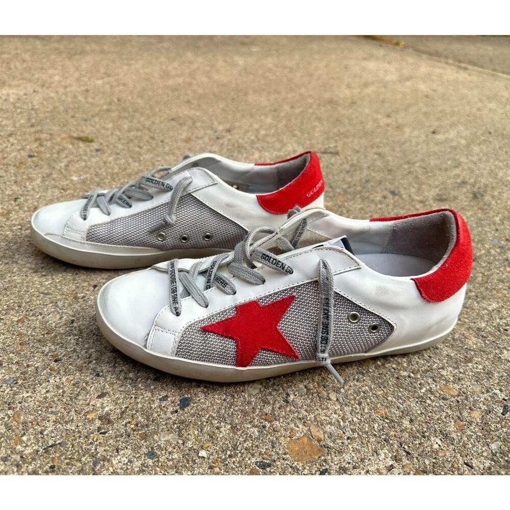 Golden Goose Super Star Superstar Classic Sneakers White Red EU 39 Leather